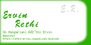 ervin rethi business card